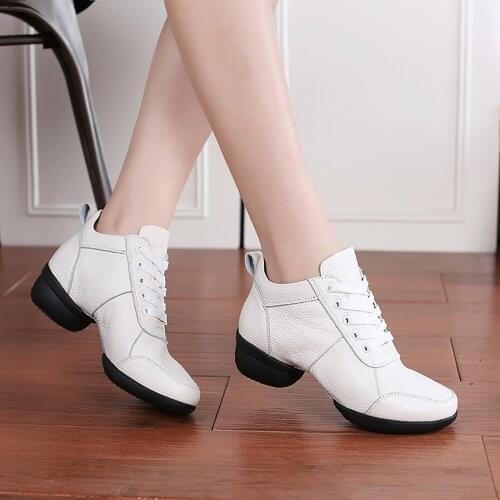 Genuine Leather Dancing Shoes Female 2586 Sailor Dance Mesh Modern Dance Square Dance Shoes Damping Breathable Light Wearable