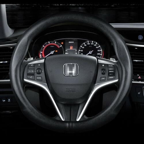 Universal Size M15" 38cm Car Steering Wheel Cover Sport Racing Black Leather