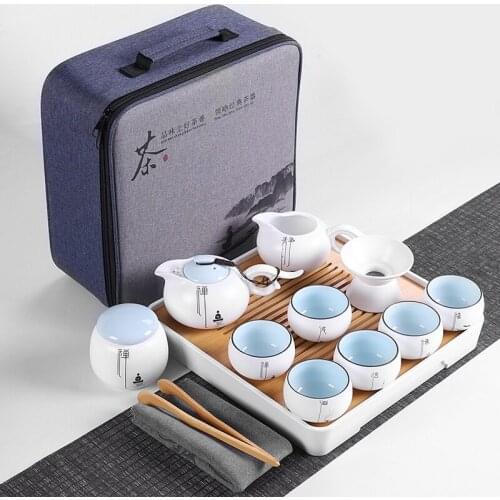Japanese Luxury Tea Set Modern Porcelain Travel Gift Teapot Simple Portable Tea Set Strainer Tetera Household Products DG50TS