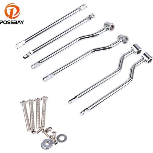POSSBAY 1 Set Steel Motorcycle Saddlebag Support Bar Mounting Bracket Kit Universal For Frame Saddle Bag Mount Brackets