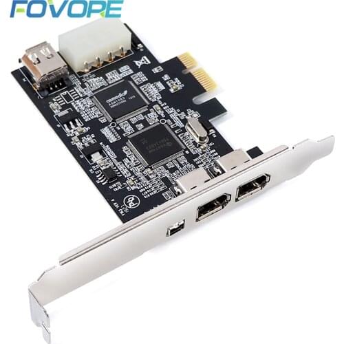 1 Set PCI-e 1X IEEE 1394A 4 Port(3+1) Firewire Card Adapter With 6 Pin To 4 Pin IEEE 1394 Cable For Desktop PC High Quality