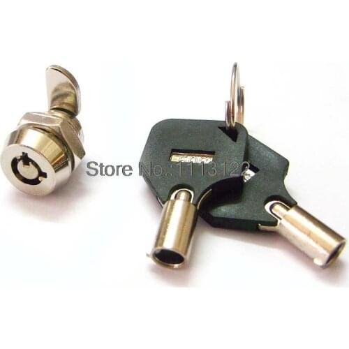12MM Small Tubular key Cam Locks for PC Case Small Tubular Cam Locks with plastic cover 4 pins Mini Cam Lock 2 key pull 5 Pcs