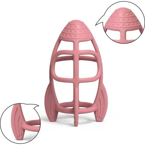 3D Baby Teether Food Grade Silicone Teething Toy Rocket Chewing Ball For Newborn Teeth Bebe Teething Product Accessories For Kid