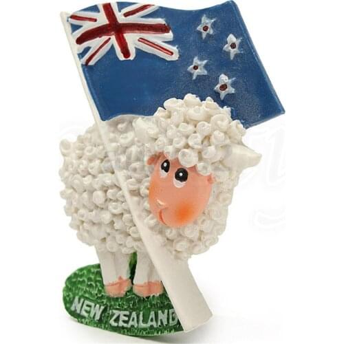 3D Resin Cute Sheep & Flag Travel Fridge Magnet Tourist Souvenir - New Zealand