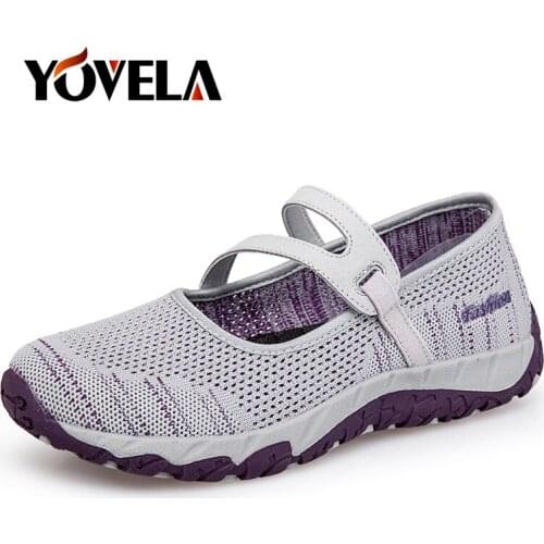 Fashion Woman Mesh Breathable Flats Casual Shoes Ladies Breathable Ballet Shoes High Quality Soft Slip-On Flats Walking Shoes