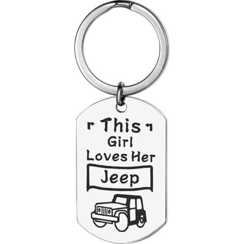 Jeep Lover Keychain Jeep Girl Gift Stainless Steel This Girl Love Her Jeep Dog Tag Keyring Jeep Wrangler Accessories Gift