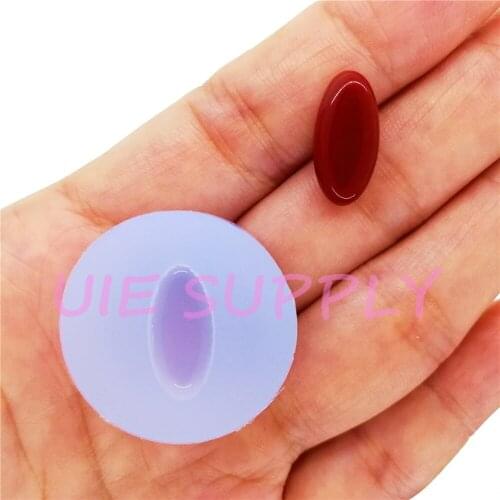 BYL367U Oval Cabochon Silicone Mold for Resin Earrings Rings Necklace Jewelry Making Fondant Decorating Candy 16.0mm x 7.7mm