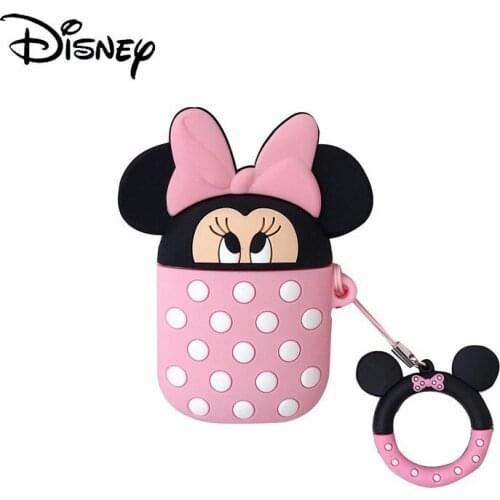 Disney Minnie Mickey wireless earphone cover for iPhone airpods 1/2 girls earphone shell with pendant Bluetooth-compatible