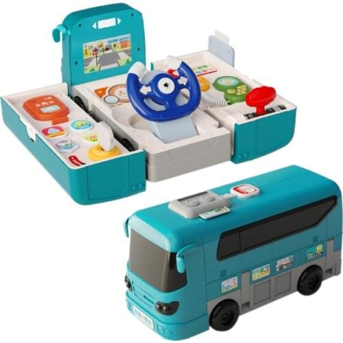 Baby Deformation Toy Car Baby Simulation Bus School Bus Boys Inertia Multifunctional Car Driving Simulation Toys