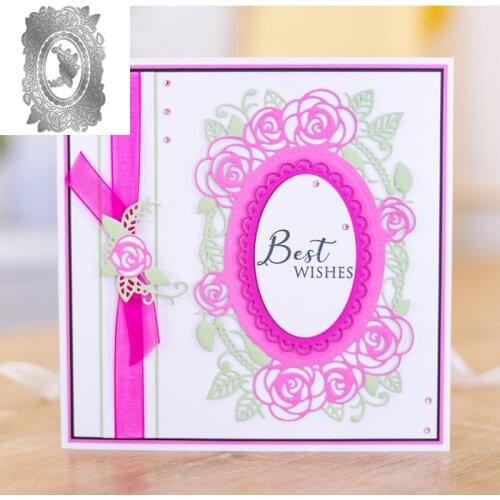 Elegant Rose Oval Frame Metal Cutting Dies Set DIY Scrapbooking Album Paper Cards Craft Making Template 2021 New
