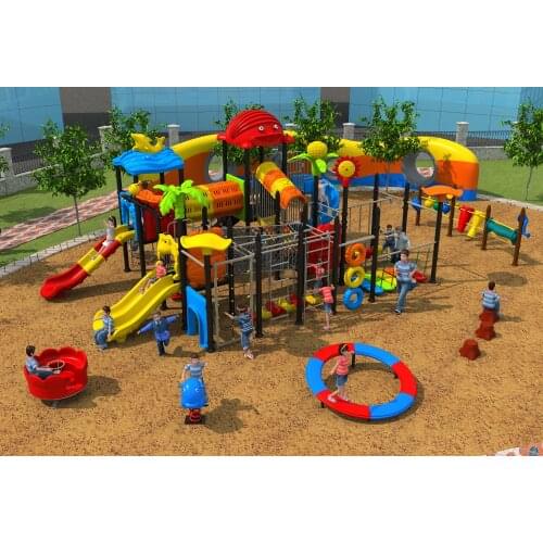European Standard children outdoor plastic playground park phisical equipment kids paradise facility YLW-OUT171063