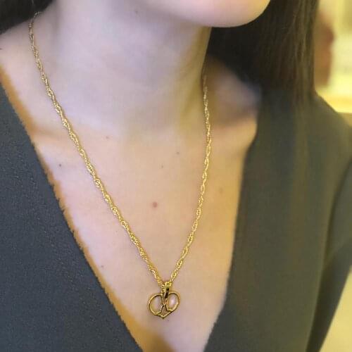 GULCE DERELI, HEART SYMBOL, FACE TO FACE, PENDANT NECKLACE, CHAIN NECKLACE, GIFT BOX, GOLD/SILVER PLATED