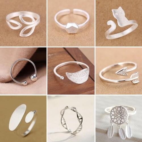 Hiphop Metal Geometry Leaf Arrow DNA Punk Ring Opening Animal Cat Finger Rings buckle joint tail Ring for Women Accessories