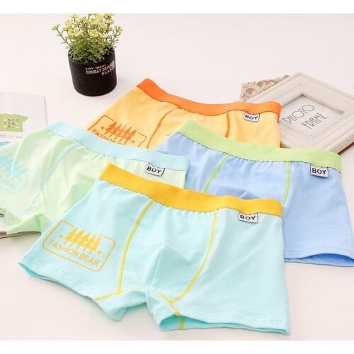 Childrens Panties Boys Cotton Underwears Boxer Briefs Youth Students Cartoon Underpant Kids Teen Panty 2-12yrs Wholesale Cloth