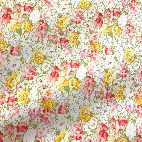 Graceful 50x160cm Brand New Blooming Chrysanthemum Flowers Printed Cotton Fabric Floral Fabric For DIY Sewing Bedding Clothing