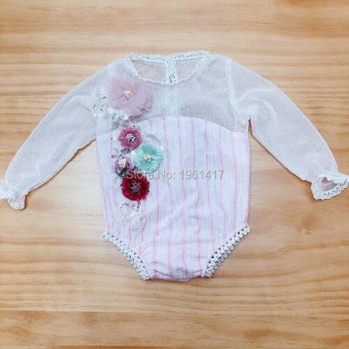 Cute Baby Photography Props Newborn Baby Girls Lace Romper Jumpsuit Clothing party rompers Babys birthday present