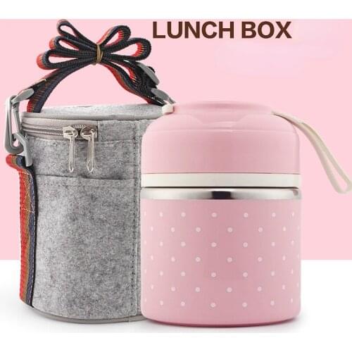 Cute Japanese Lunch Box For Kids Portable Outdoor Stainless Steel Bento Box Leak-Proof Food Container Kitchen Food Box