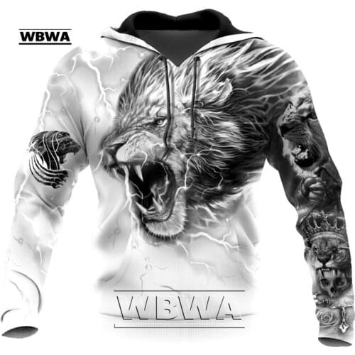 Lion Tattoo 3D All Over Printed Mens hoodies Harajuku Streetwear Fashion Hoodie Unisex Autumn Jacket Tracksuits Drop shipping