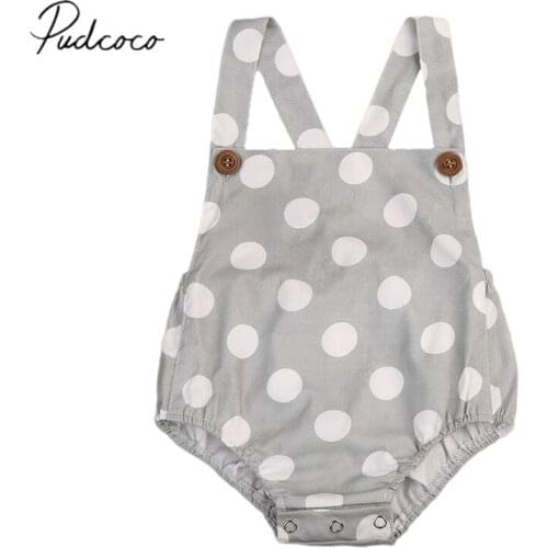 2018 Brand New Cute Newborn Infant Baby Girl Dot Romper Jumpsuit Sleeveless Cross Backless Sunsuit Playsuit Outfit Clothes 0-18M