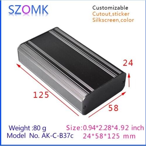New aluminum instrument housing case pcs enclosure (1 pcs) 24*58*125mm Instrument control box, electronics aluminum boxes