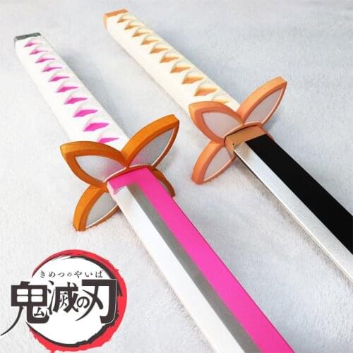 Demon Slayer Pu Knife Sword Weapon Props Kimetsu No Yaiba Cosplay Kochou Shinobu Samurai Ninja Knife Espada Katana Toys For Teen