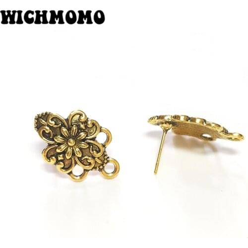 New 6pcs 13*22MM Zinc Alloy Retro Gold Crosswise Earring Base Earring Connector for DIY Earrings Accessories