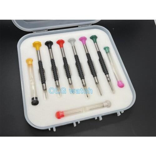 KOREA Made Micro Flat Head Screwdriver in millimeter slot type screwdriver to repair the watch 6 pcs stainless steel screwdriver