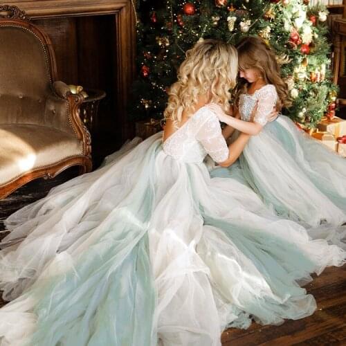 Mama and Daughter Dress Mommy and Me Clothes Summer 2019 Matching Family Outfits for Wedding Dresses for Party Long Dress