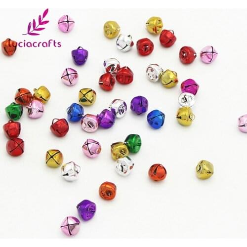 Lucia crafts 12pcs/48pcs 10mm/15mm Randomly Mix Jingle Bell Pendants Hanging For Christmas Tree DIY Party Decoration H0205