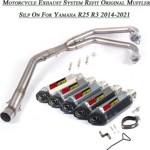 Full Exhaust Replace Original Lossless For Yamaha MT-03 R3 R25 Front Middle Link Pipe Connect Tail Silencer Muffler Tube System