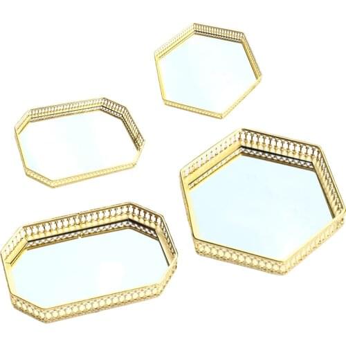 Storage Rack Mirror Bottom Lipstick Perfume Organizer Hollow Out Decor