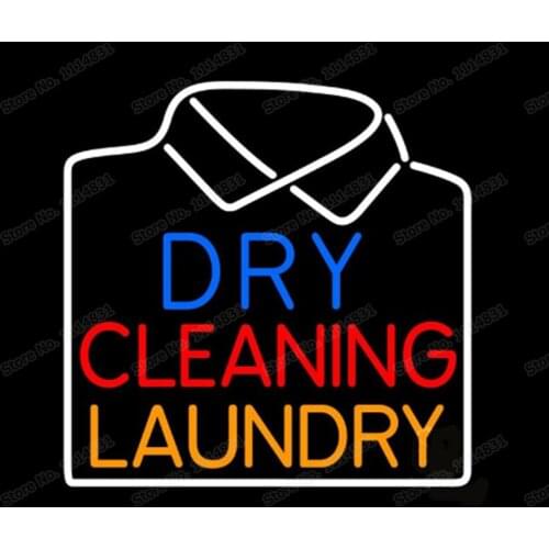 Dry Cleaning Laundry Dry Washing Neon Sign Custom Handmade Real Glass Tube Store Shop Advertisement Display Neon Signs 16"X16"