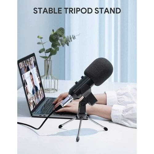USB Condenser Microphone Plug&Play USB Microphone Kit Podcast Microphone, USB Computer Studio Cardioid Condenser Mic Kit