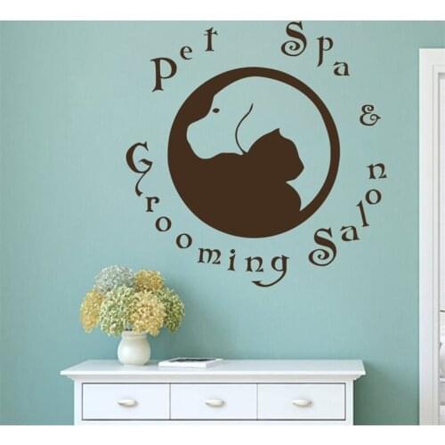 Wall Decal Pet Veterinary Services Medicine Veterinary Clinic Grooming Salon Hospital Shop Cat Dog Vinyl Sticker Décor HY1524