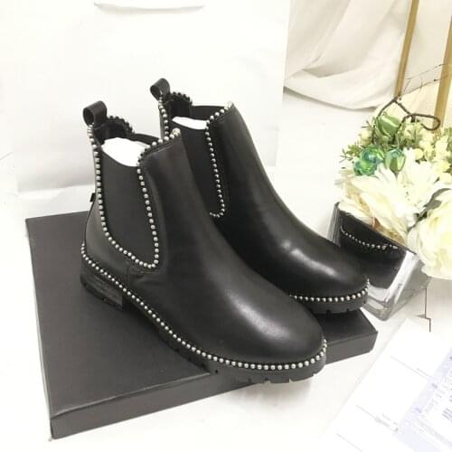 Women Lady botas femininas boots Short boots high heels shoes sexy black round Toe chunky pumps spikes fashion