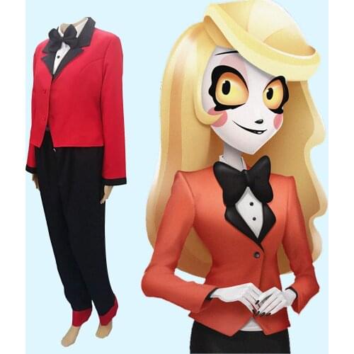 Hazbin Cosplay Hotel CHARLIE Cosplay Costume Uniform Female Halloween Carnival Christmas Red Suit Custom Made