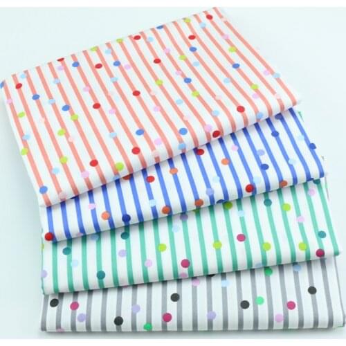 160cm*50cm Water jade dots stripes cotton fabric DIY bedding apparel dress patchwork fabric kids handwork cotton cloth tecido