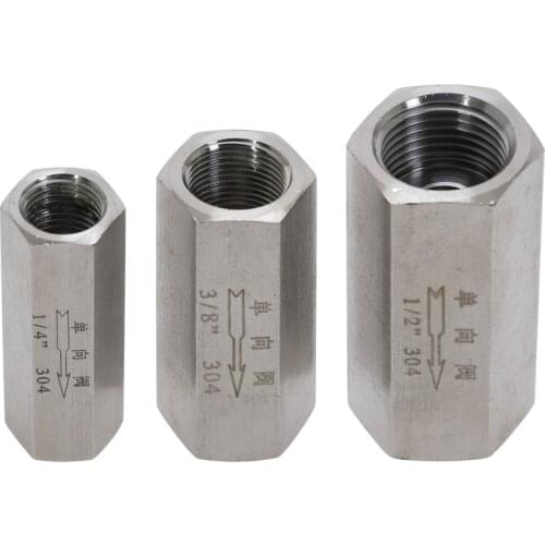 1pc 1/8'' 1/4'' 3/8'' 1/2'' Female Thread 304 Stainless Steel Air Check Valves One-way Valve for Water Oil Gas