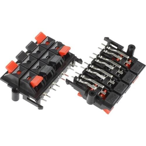 2Pcs 64x40x20mm 8 Positions Push in Jack Spring Load Speaker Terminals