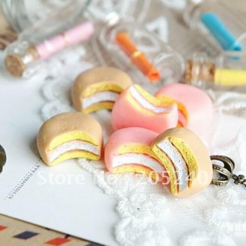 20pcs Mixed 2colors Diy Decoration Super Cute Resin Food
