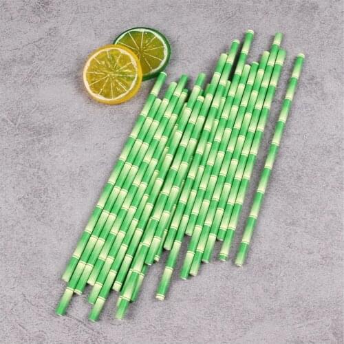 25 pieces Creative Green Environmental Protection Bamboo Joint Paper Straws
