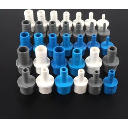 6pcs Outside Dia 5/8/10/12/14/16/18/20mm PVC Straight Connectors Home Garden Irrigation Pagoda Connector PVC Hose Fittings