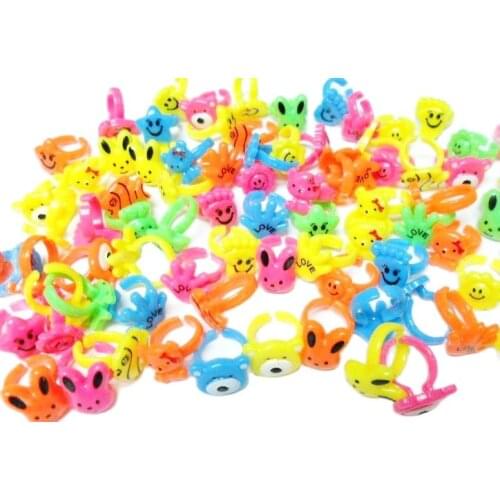 80 Pcs Color ANIMAL ASSORTED RINGS R649P Goody Bag Pinata Filler Supply Novelty Birthday Party favors gift toy prize