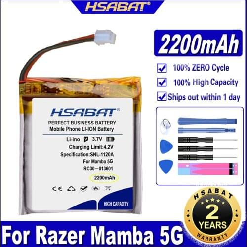 HSABAT mouse 5G Mamba 2200mAh Battery for Razer mouse 5G Mamba Batteries