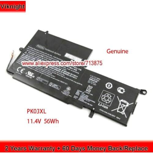 Genuine 6 Cells PK03XL Battery for HP Spectre x360 13-4000 789116-005 HSTNN-DB6S TPN-Q157 Series Laptop 11.4V 56Wh