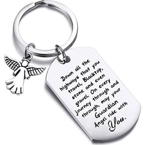 Drive Safe Keychain New Driver Gifts Dad Boyfriend Gifts May Your Guardian Angel Ride with You Jeep Lover Gift