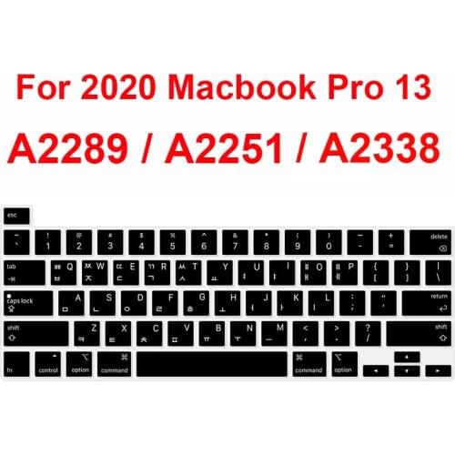 Korean printing keyboard cover for 2020 Macbook Pro 13 A2289 A2251 A2338 Pro 16 A2141 silicone keyboard cover