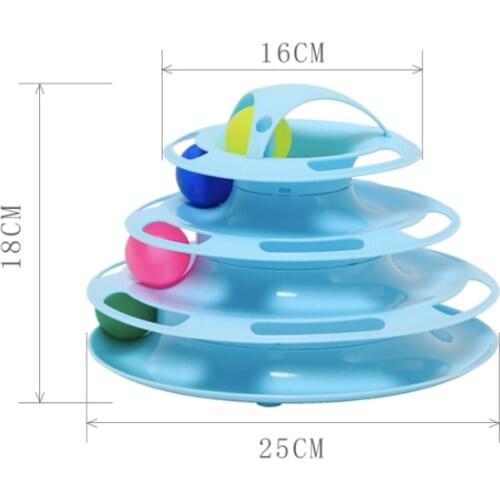 Four Levels Pet Cat Toy Tower Tracks Disc Cat Intelligence Amusement triple Pay Disc Cat Toys Ball Training Amusement Plate