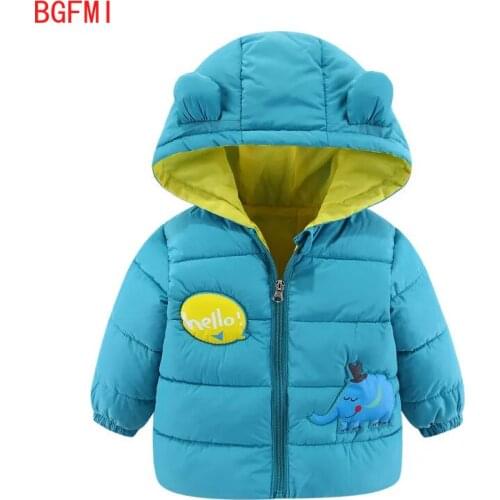 Baby Girls Boys Hooded Jacket Cotton Padded Winter Infant Toddle Child Down Jacket Light Cotton Coat Baby Clothes Outwear 0-6yrs