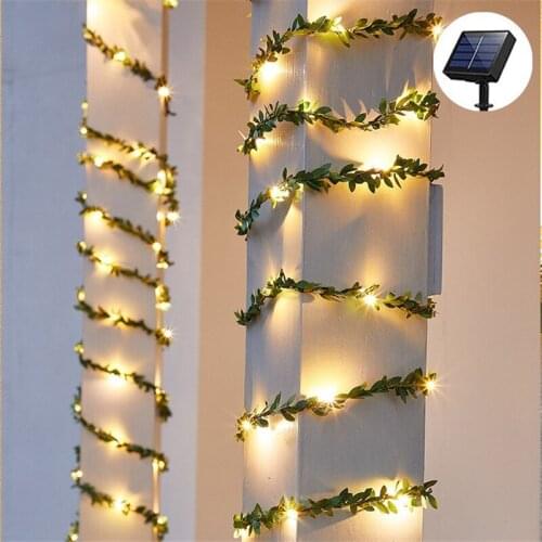 Solar Lights Maple Leaf Fairy Lights 10M/5M/2M LED Waterproof Outdoor Garland Solar String Lights Christmas Garden Decoration
